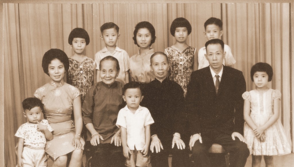 My family – Two Grandmothers, Parents and Eight Children lived on one floor of an Upper Cross Street shophouse